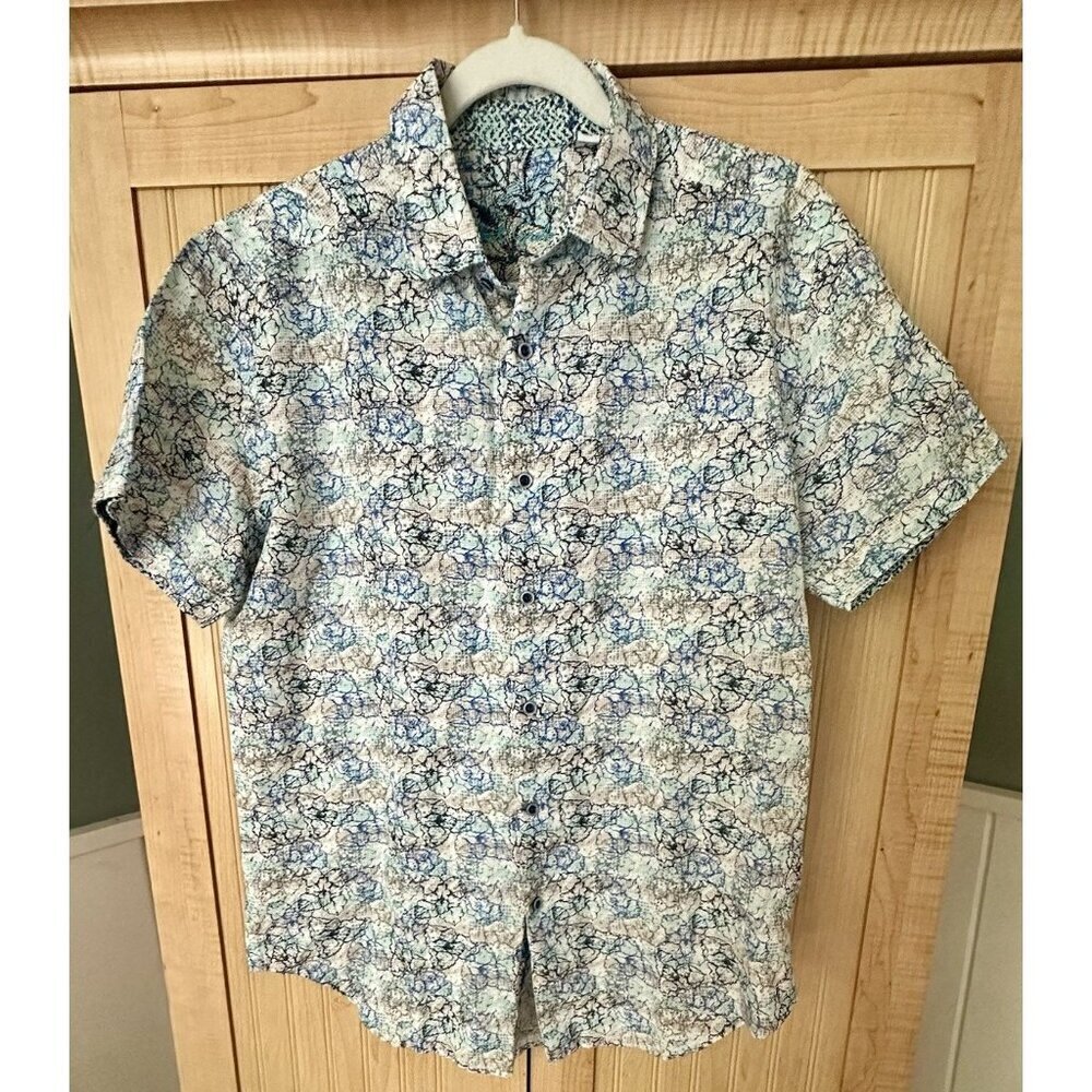 Robert Graham Radnor Multicolor Floral Men's Linen Cotton Shirt Size Small $198
